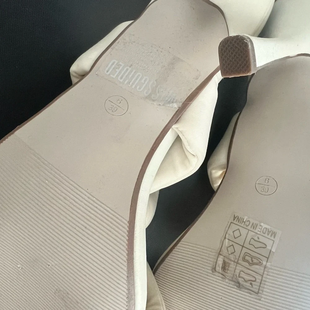 Misguided Slip On Cream Women's Heels - Picture 7 of 9